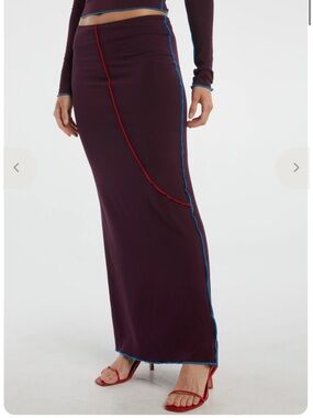 The Line by K Vana Skirt in Oxblood